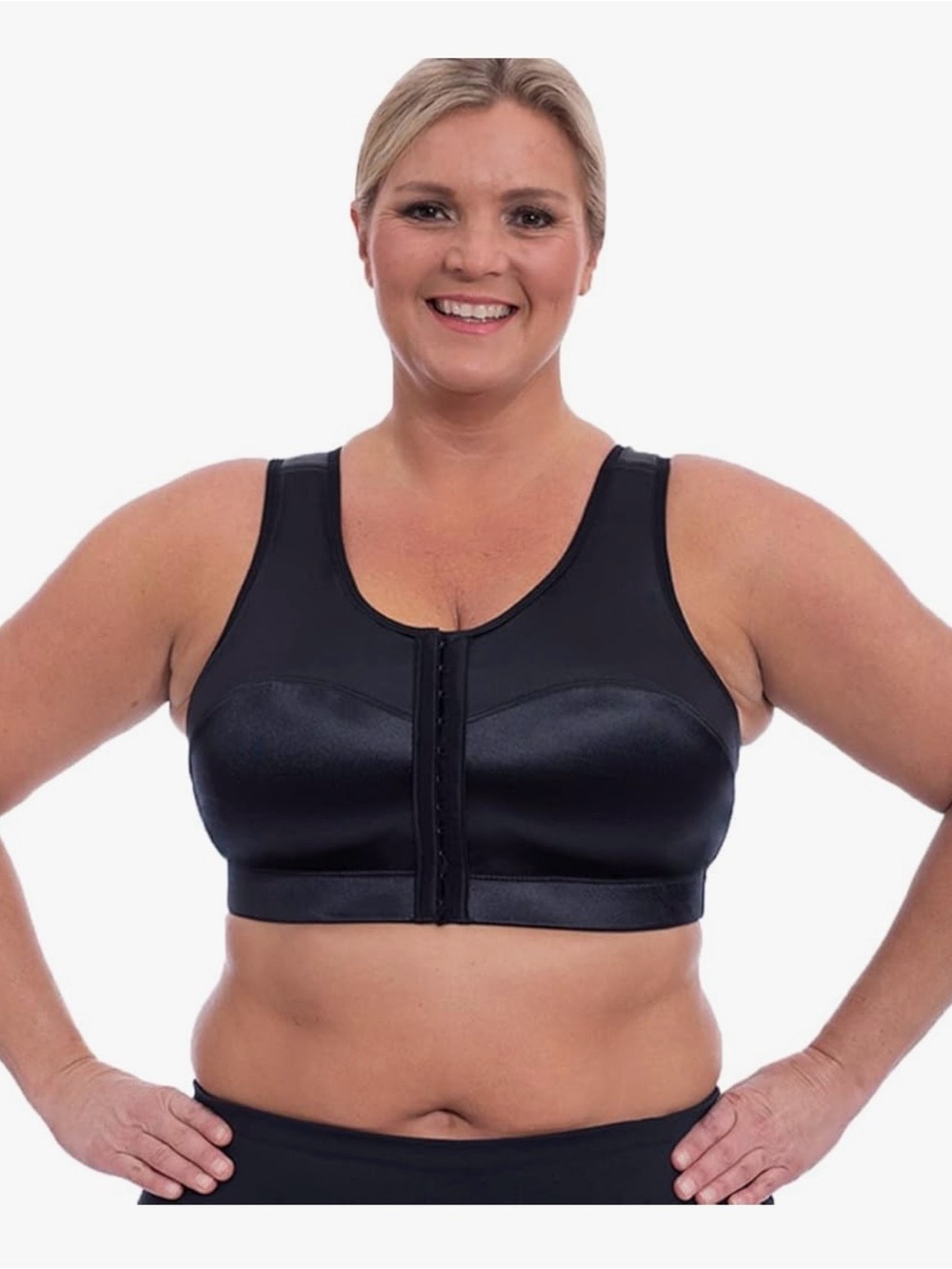 Enell Front-Closure Full Coverage Black Comfort Bra